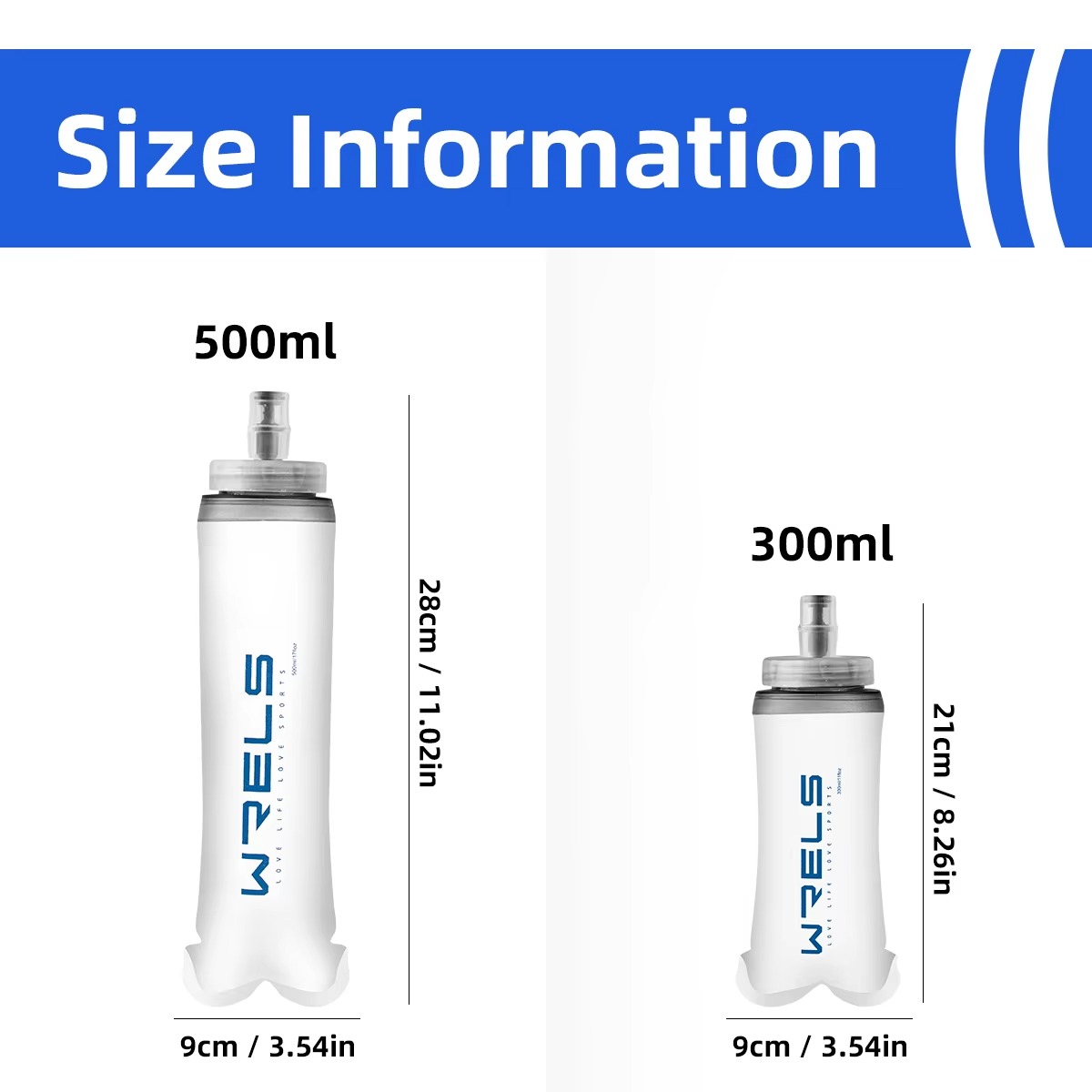 1pc New Large Caliber Soft Water Bottle Collapsible Convenient Sports Water Bottle for Cycling,Hiking,Trail,Running,Fitness