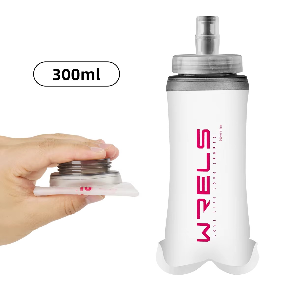 1pc New Large Caliber Soft Water Bottle Collapsible Convenient Sports Water Bottle for Cycling,Hiking,Trail,Running,Fitness