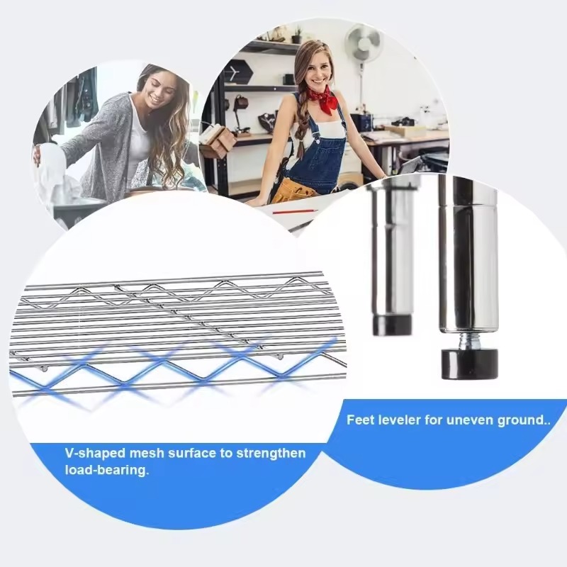 Wire Shelving Unit Garage Business Wire Shelf Metal Large Storage Shelves Heavy Duty Height Utility Commercial Grade