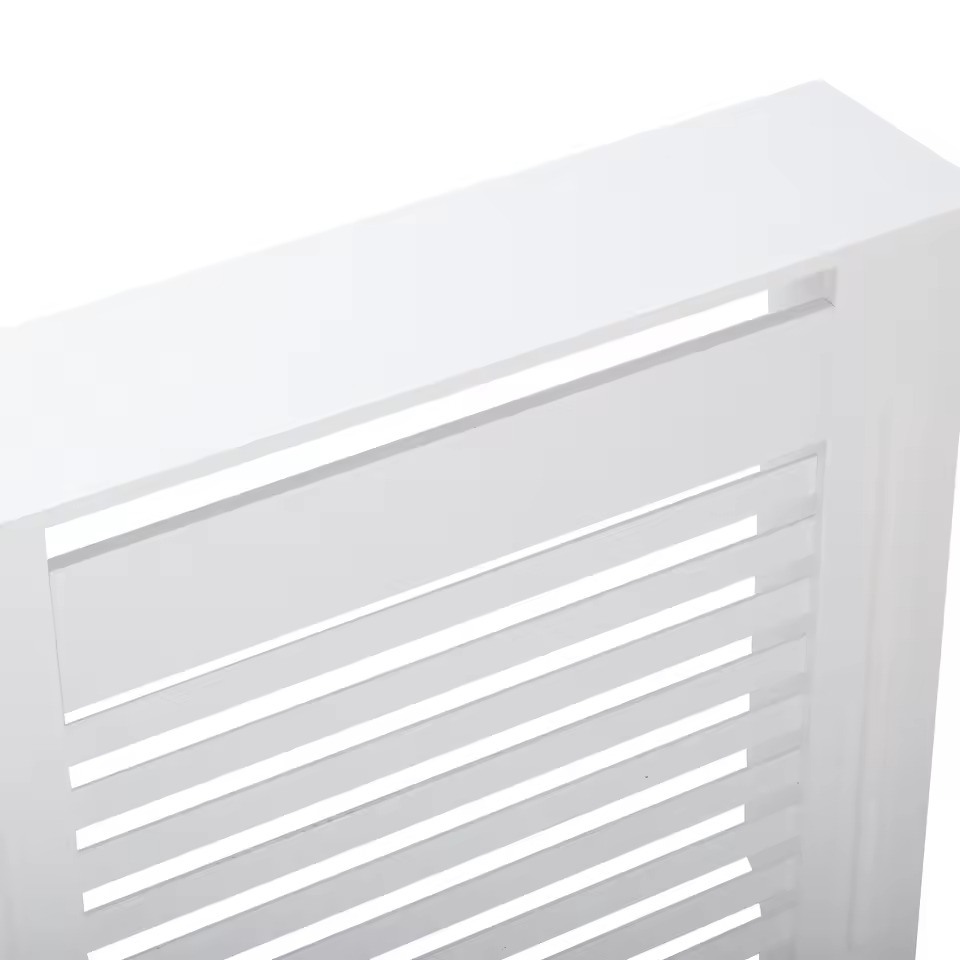 Wood Radiator Cover Cabinet White Horizontal Slat Heater Covers Modern Tall Radiator Shelf