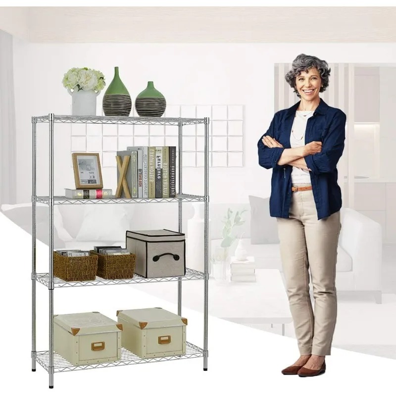 Wire Shelving Unit Garage Business Wire Shelf Metal Large Storage Shelves Heavy Duty Height Utility Commercial Grade