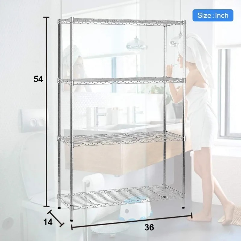 Wire Shelving Unit Garage Business Wire Shelf Metal Large Storage Shelves Heavy Duty Height Utility Commercial Grade