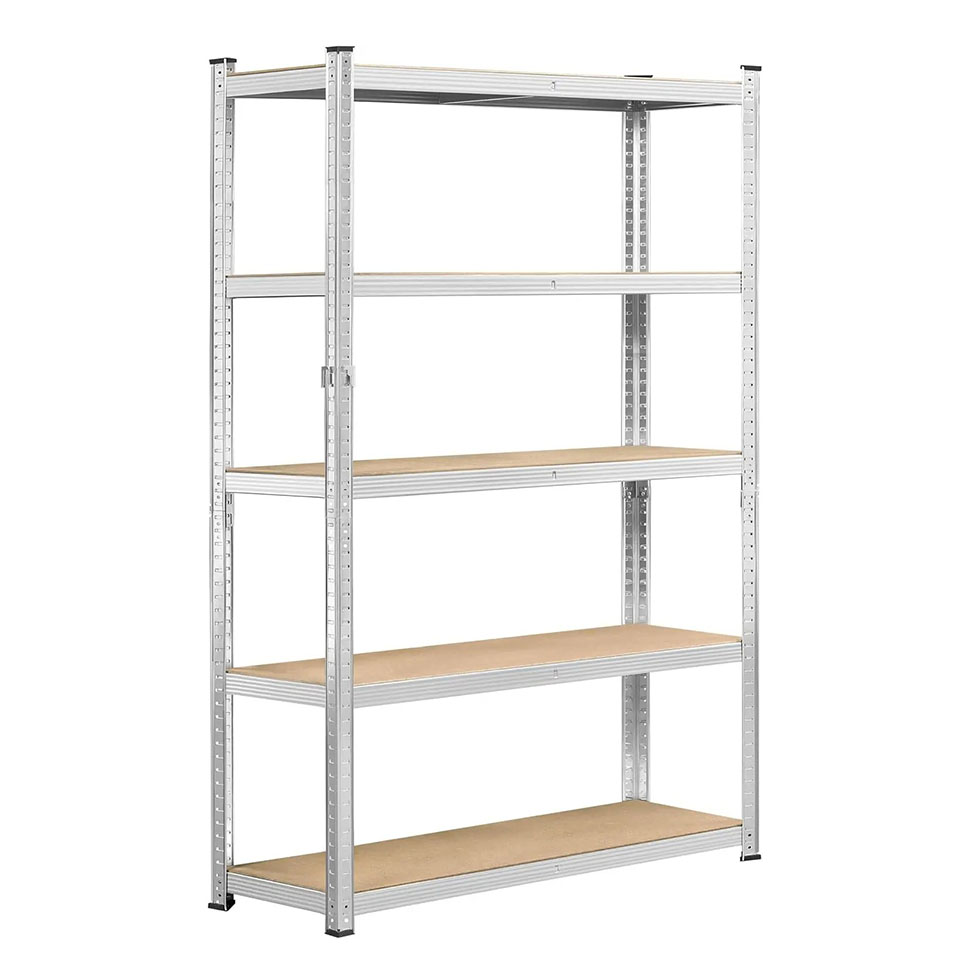 Heavy Duty 5 Tier Galvanised Adjustable Shelf Racking Unit Storage Rack 875KG Capacity Metal Shelves Workshop, Shed, Office,Home