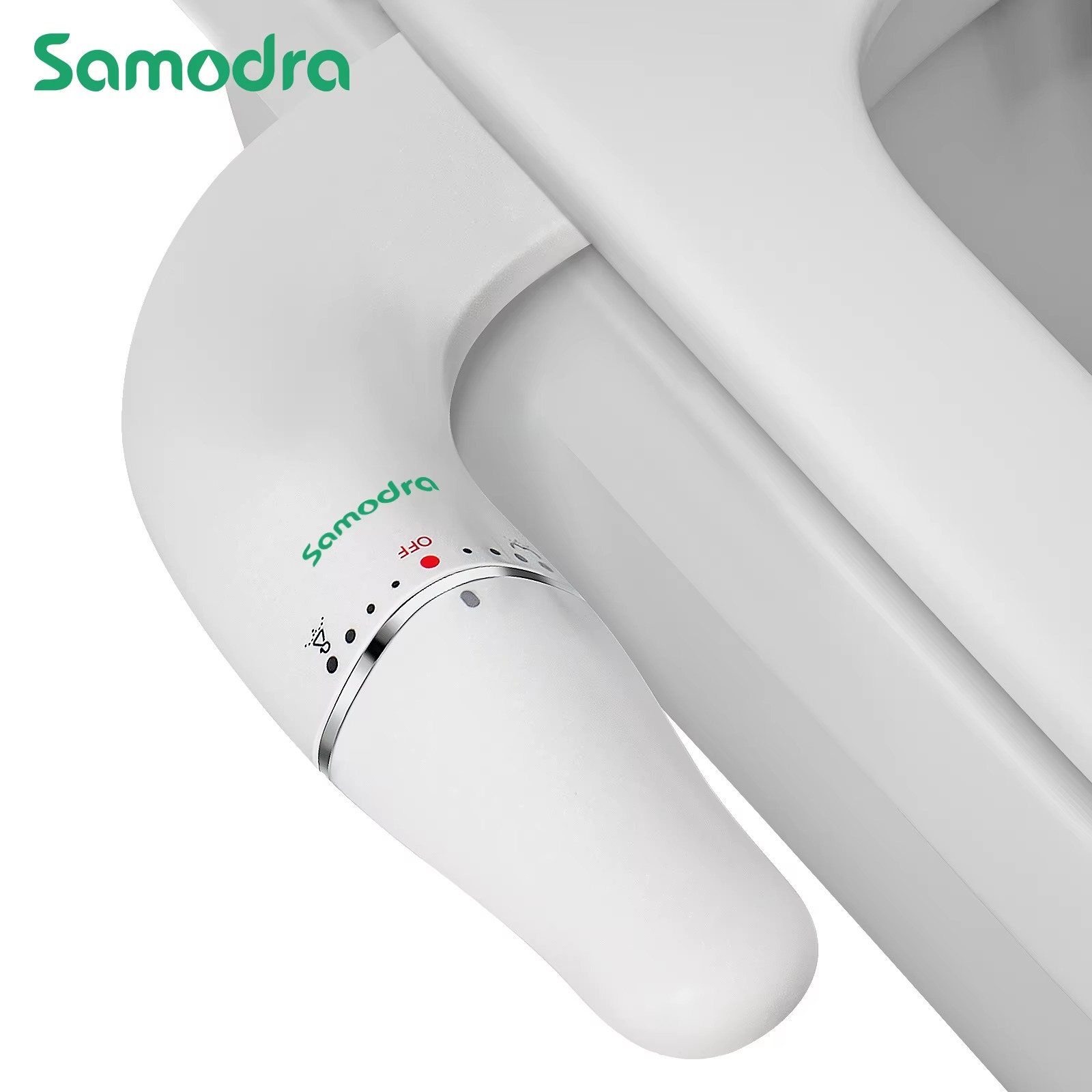 SAMODRA Ultra Slim Bidet Attachment for Toilet Seat - Dual Nozzle, Adjustable Water Pressure, Non-Electric Ass Sprayer