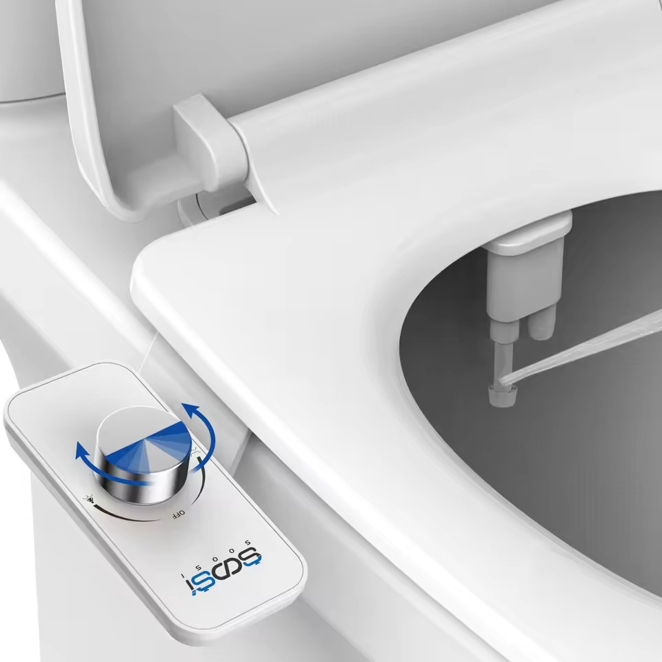 on-Electric Bidet Toilet Seat Attachment with Pressure Controls, Retractable Self-Cleaning Dual Nozzles for Frontal & Rear Wash