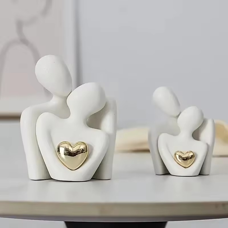 1Pc Romantic Love Embrace Statue Ornament Couple Set Bedroom Interior Decoration Valentine's Day Gift