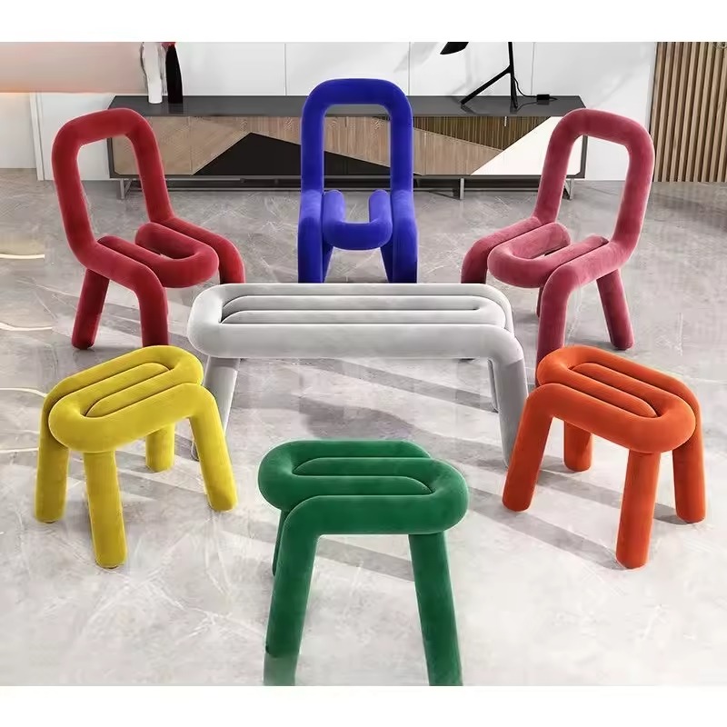 Modern colored stools, benches, can be used as dressing stools, shoe changing stools, outdoor activity chairs, party chairs