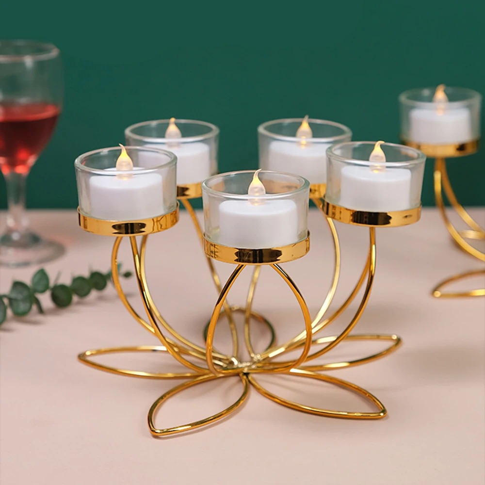 Metal Candlestick Holder Iron Candle Holders for Romantic Candlelight Dinner Props Table Decoration Retro Bedroom Ornaments