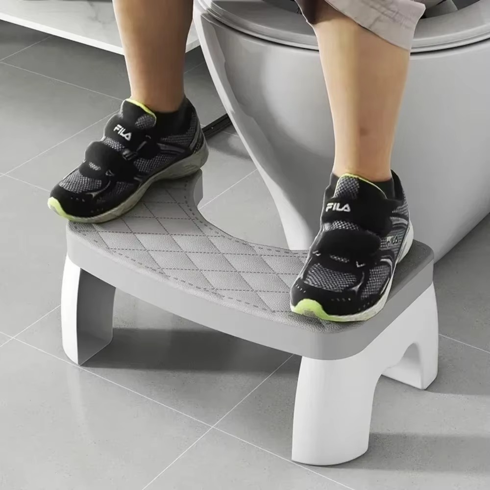 Adjustable Non-Slip Squat Stool for Toilet, Bathroom Step Stool with Anti-Skid Base - Portable & Space-Saving for Home/Travel